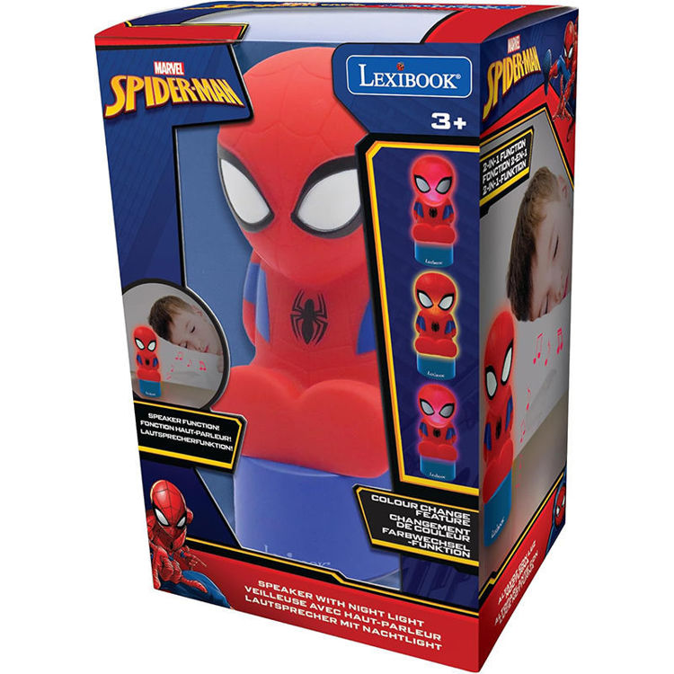 Εικόνα για Παιδικό Φωτάκι Νυκτός Spiderman με Ηχείο & Αλλαγή Χρωμάτων - Lexibook NS01SP