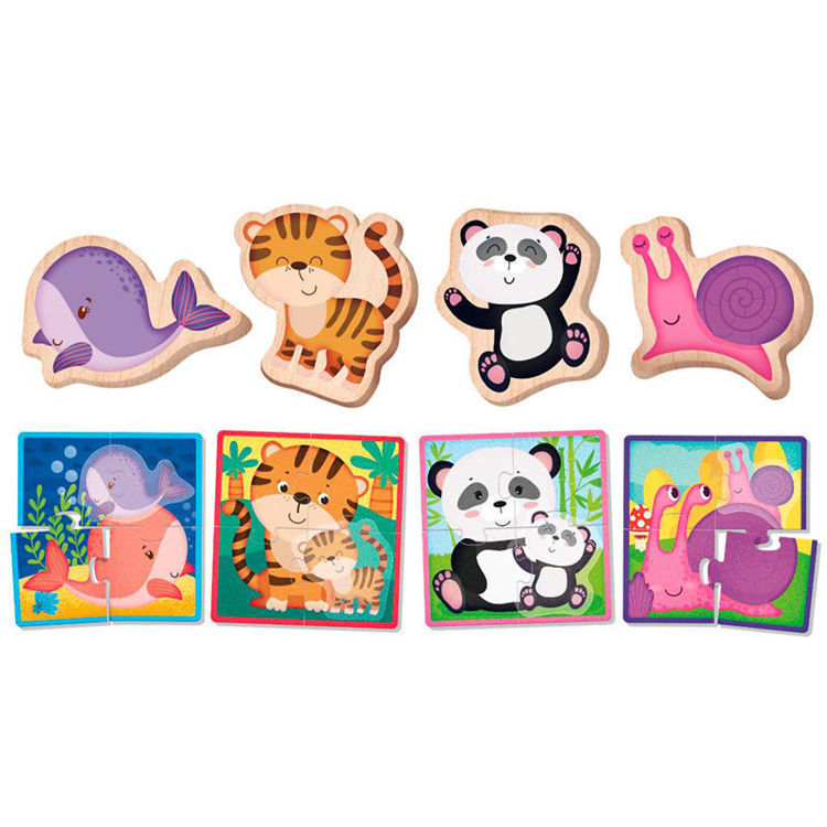 Εικόνα για Montessori Baby Wood Puzzle Animals Lisciani - Ξύλινο Παζλ Ζώων Μαμά & Μωρό 1-4 Ετών 96848