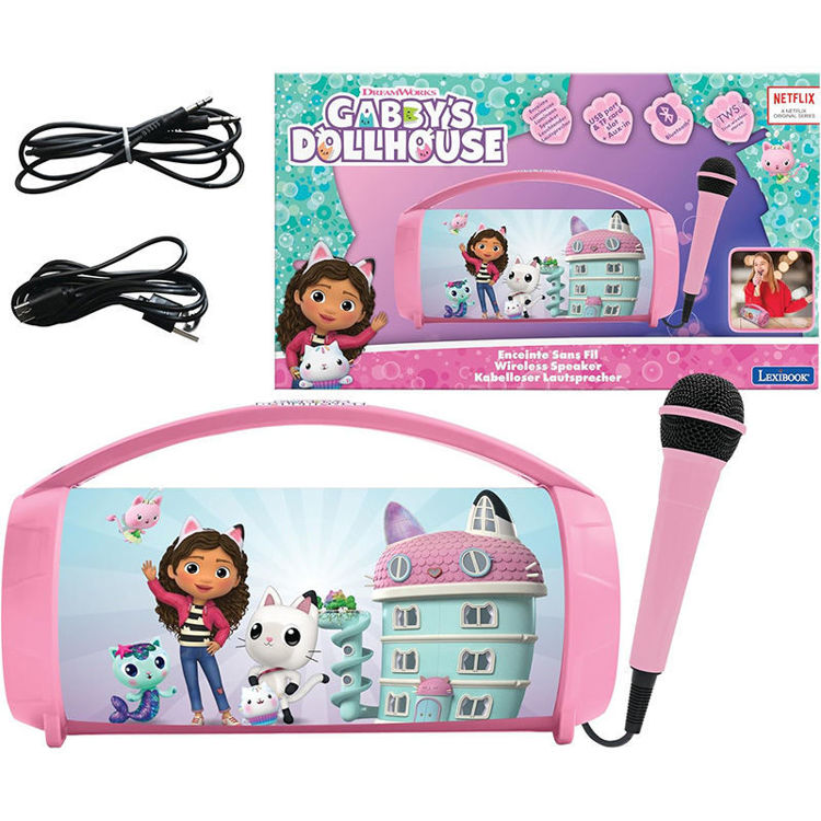 Εικόνα για Gabby's Dollhouse Wireless Bluetooth Ηχείο με Φως & Μικρόφωνο Karaoke Lexibook | Φορητό Παιδικό Ηχείο BTP585GDHZ