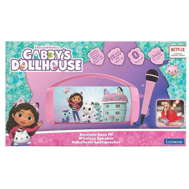 Εικόνα για Gabby's Dollhouse Wireless Bluetooth Ηχείο με Φως & Μικρόφωνο Karaoke Lexibook | Φορητό Παιδικό Ηχείο BTP585GDHZ