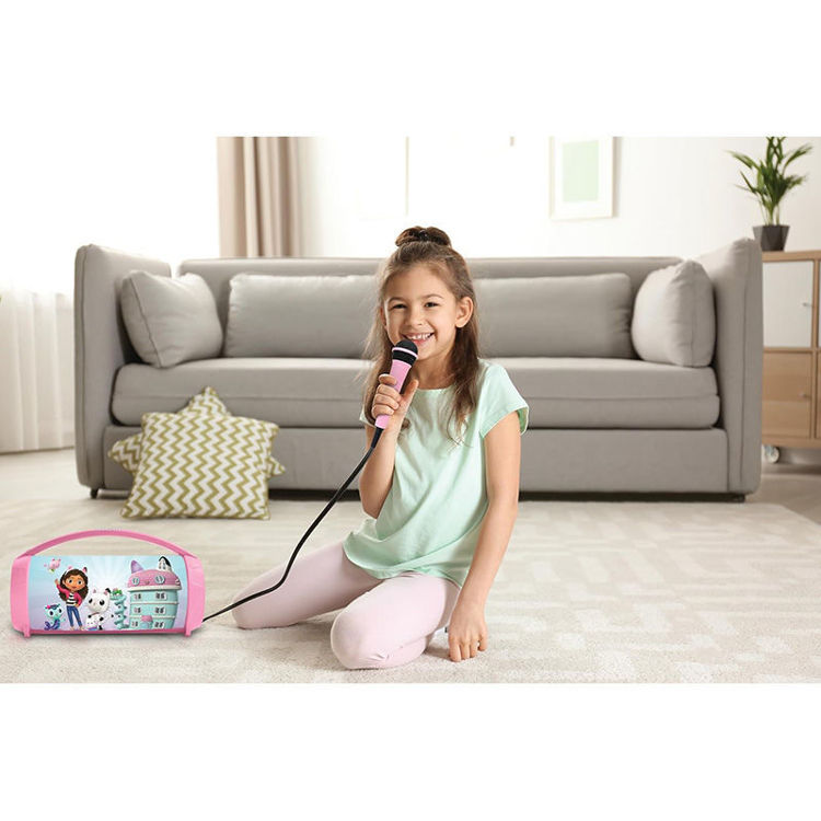Εικόνα για Gabby's Dollhouse Wireless Bluetooth Ηχείο με Φως & Μικρόφωνο Karaoke Lexibook | Φορητό Παιδικό Ηχείο BTP585GDHZ