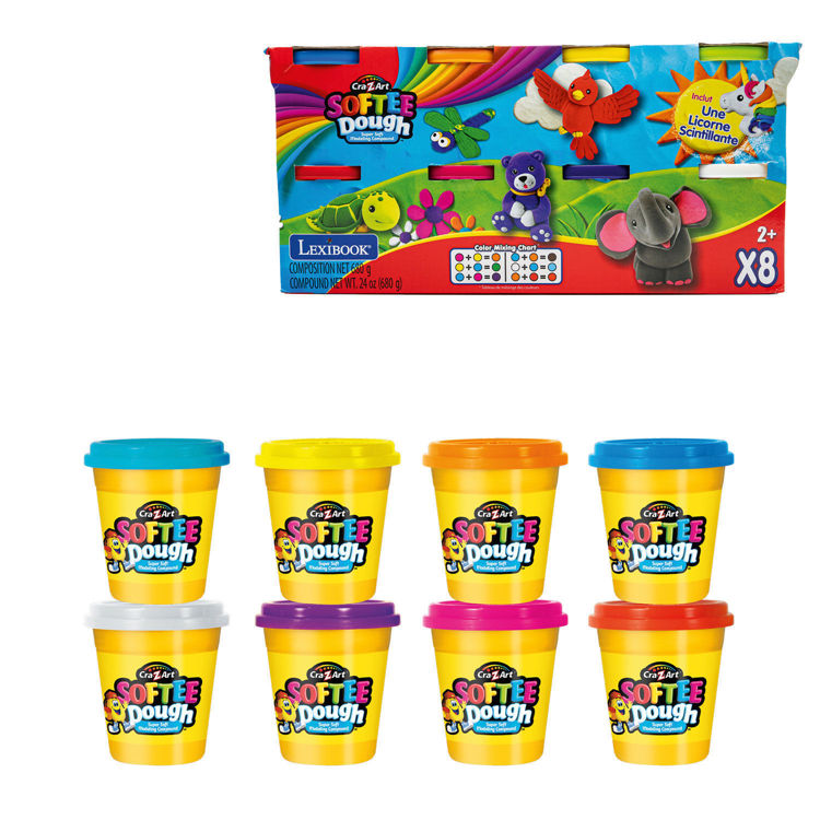 Εικόνα για Cra-Z-Art Softee Dough - 8 Δοχεία Μαλακής Πλαστελίνης x 113g - Ζωηρά Χρώματα - 2+ Ετών Lexibook CRDOUGH1