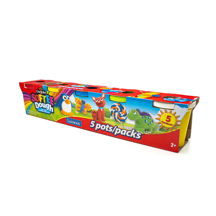 Εικόνα για Cra-Z-Art Softee Dough - 5 Δοχεία Μαλακής Πλαστελίνης x 85g - Κλασικά Χρώματα - 2+ Ετών Lexibook CRDOUGH2