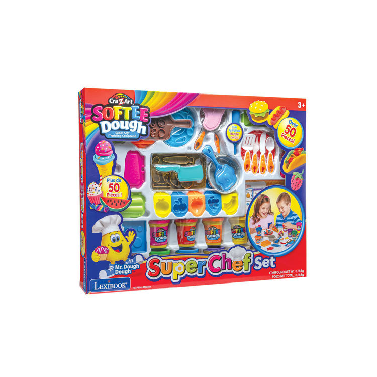 Εικόνα για Cra-Z-Art Softee Dough Super Chef Set - Μαλακή Πλαστελίνη με 50+ Αξεσουάρ Κουζίνας - 3+ Ετών Lexibook CRDOUGH16