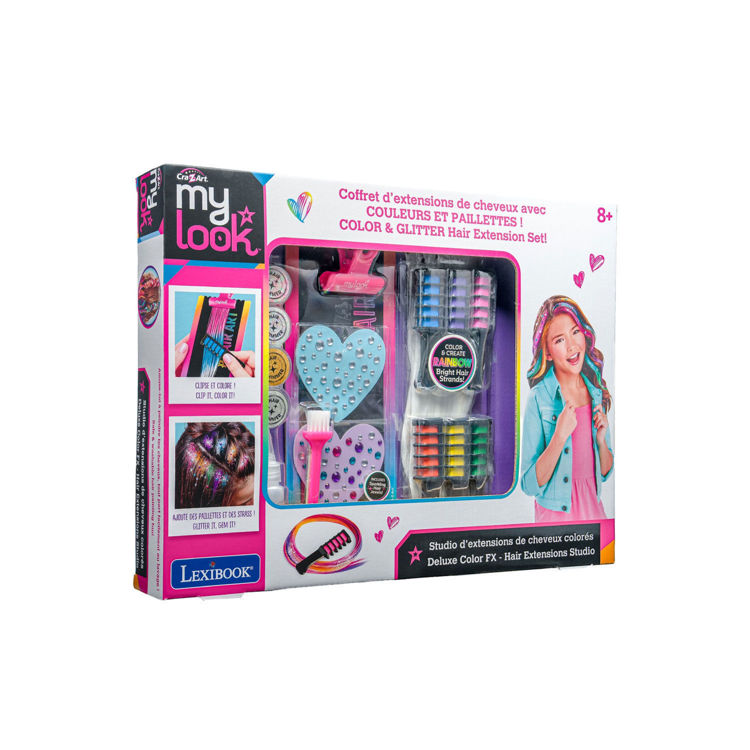 Εικόνα για Cra-Z-Art My Look Deluxe Color FX Hair Extensions Studio - Σετ Βαφής & Διακόσμησης Μαλλιών με Glitter (8+ Ετών) Lexibook CRSS11