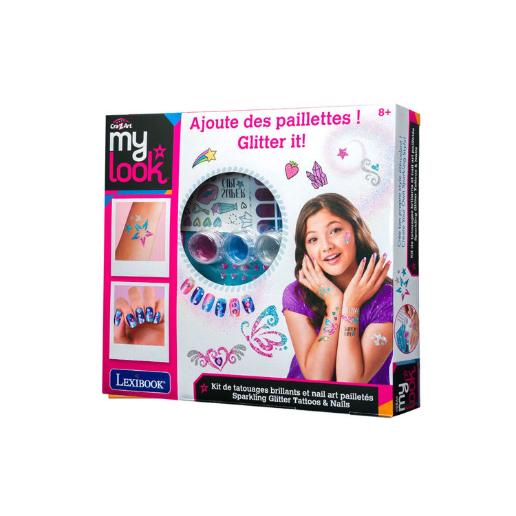 Εικόνα για Cra-Z-Art My Look Sparkling Glitter Tattoo & Nails - Σετ Nail Art και Body Tattoos με Glitter (8+ Ετών) Lexibook CRSS16