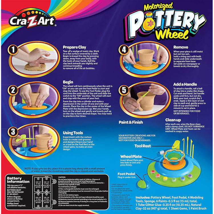 Εικόνα για Cra-Z-Art Motorized Pottery Wheel - Ηλεκτρικός Τροχός Κεραμικής με Ποδοδιακόπτη & Αξεσουάρ - 5+ Ετών Lexibook CRPOT1