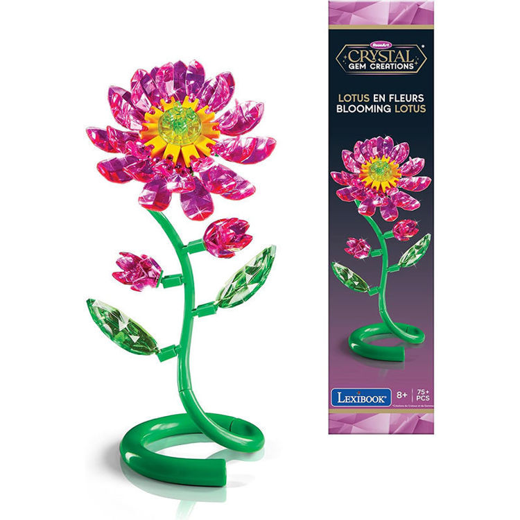 Εικόνα για Crystal Gem Single Lotus Bouquet - DIY Κρυστάλλινο Λουλούδι Λωτού με 75+ Κομμάτια - 8+ Ετών Lexibook CRSS61