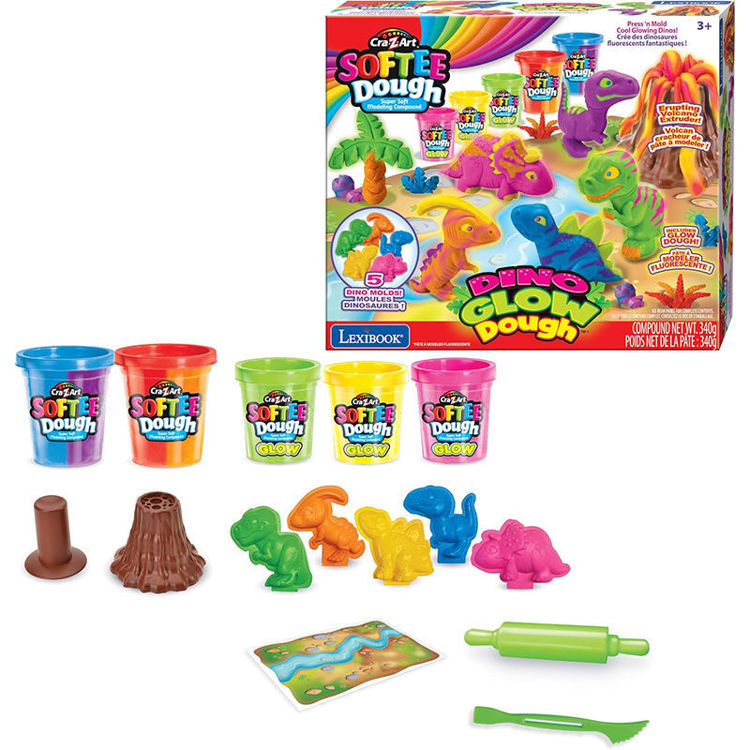 Εικόνα για Cra-Z-Art Dino Fluorescent Modelling Clay - Φωσφορίζουσα Πλαστελίνη με Ηφαίστειο & Καλούπια Δεινοσαύρων - 3+ Ετών Lexibook  CRDOUGH11