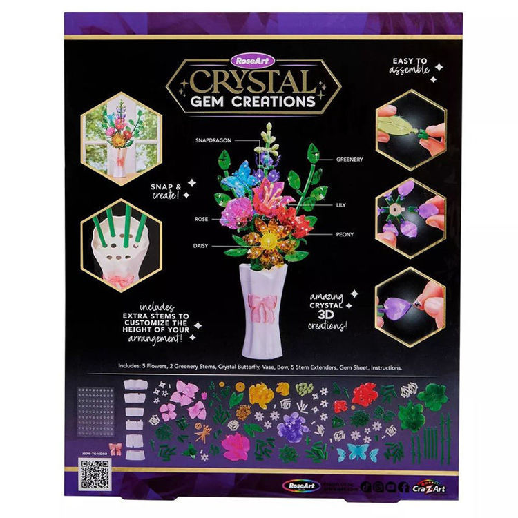 Εικόνα για Crystal Gem Creations - Δημιουργικό Set Κρυστάλλινου Μπουκέτου με 7 Λουλούδια Lexibook CRSS57