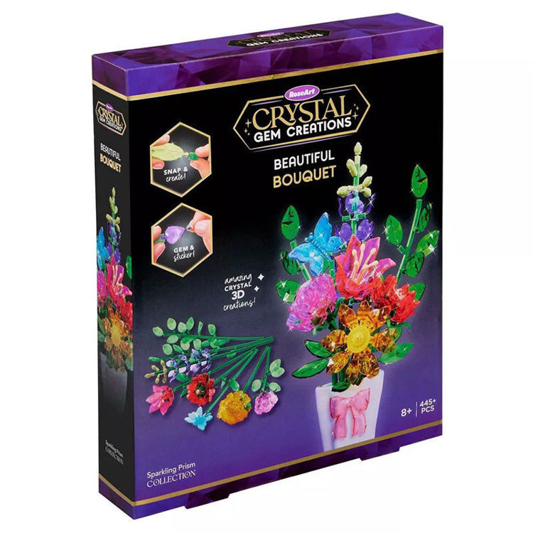 Εικόνα για Crystal Gem Creations - Δημιουργικό Set Κρυστάλλινου Μπουκέτου με 7 Λουλούδια Lexibook CRSS57