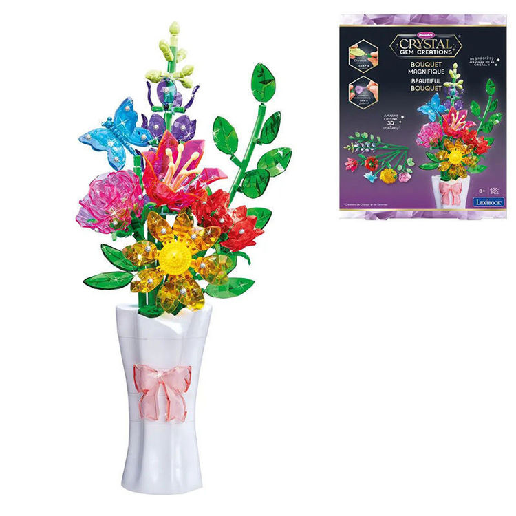 Εικόνα για Crystal Gem Creations - Δημιουργικό Set Κρυστάλλινου Μπουκέτου με 7 Λουλούδια Lexibook CRSS57