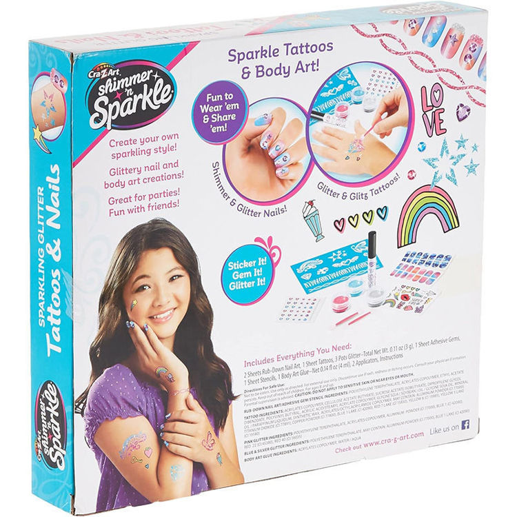 Εικόνα για Cra-Z-Art My Look Sparkling Glitter Tattoo & Nails - Σετ Nail Art και Body Tattoos με Glitter (8+ Ετών) Lexibook CRSS16