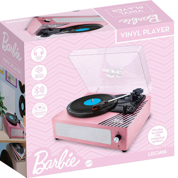 Εικόνα για Barbie Πικάπ Βινυλίου 3 Ταχυτήτων με Bluetooth Ενσωματωμένο Ηχείο Ροζ Retro Design 12+ Ετών Lisciani 113637