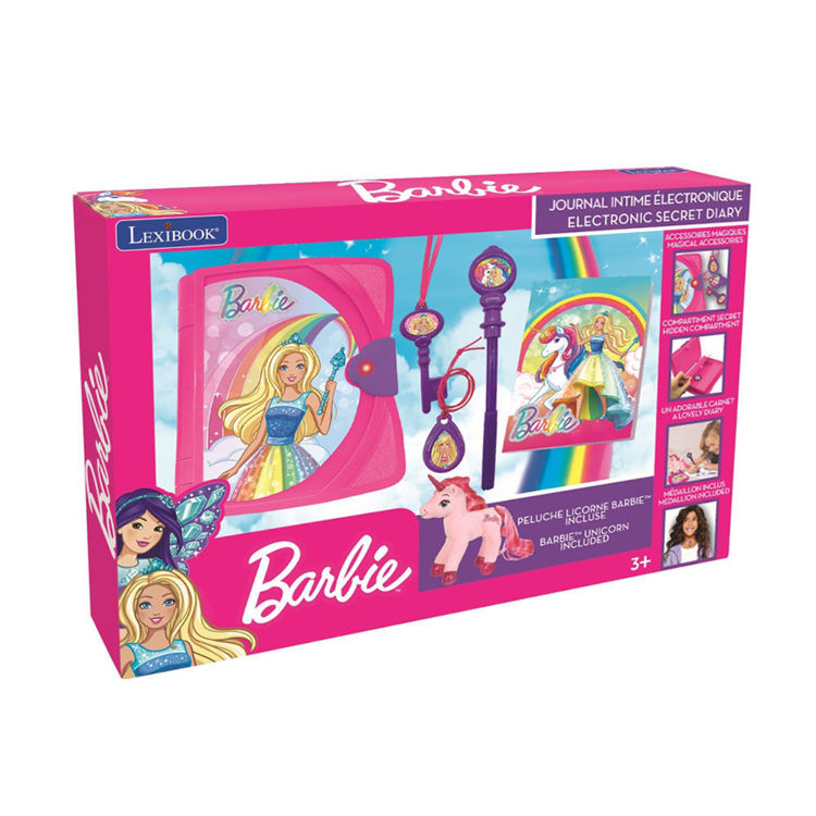 Εικόνα για Barbie Ηλεκτρονικό Μυστικό Ημερολόγιο Lexibook - Με Λούτρινο Μονόκερο, Φως, Ήχο & Αξεσουάρ SD15BBY