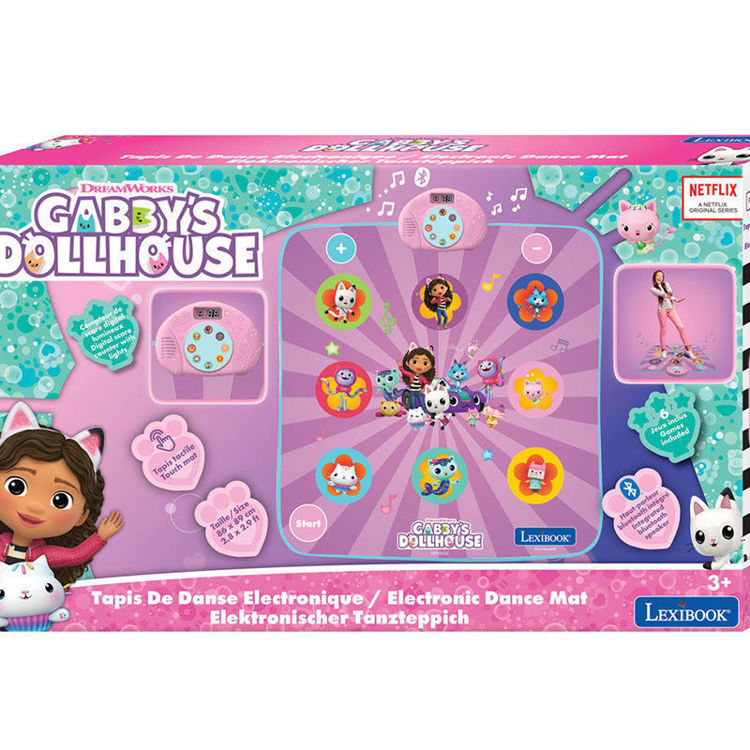 Εικόνα για Ηλεκτρονικό Χαλάκι Χορού Gabby's Dollhouse Lexibook - Διαδραστικό Dance Mat με Bluetooth 3+ Ετών DM10GDH