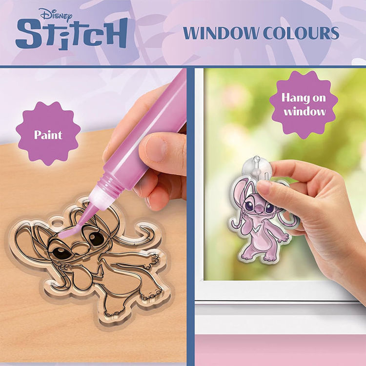 Εικόνα για Δημιουργικό Σετ 2 σε 1 Window Colours & Sticker Art Disney Stitch & Angel Lisciani 118816 (5+ Ετών)