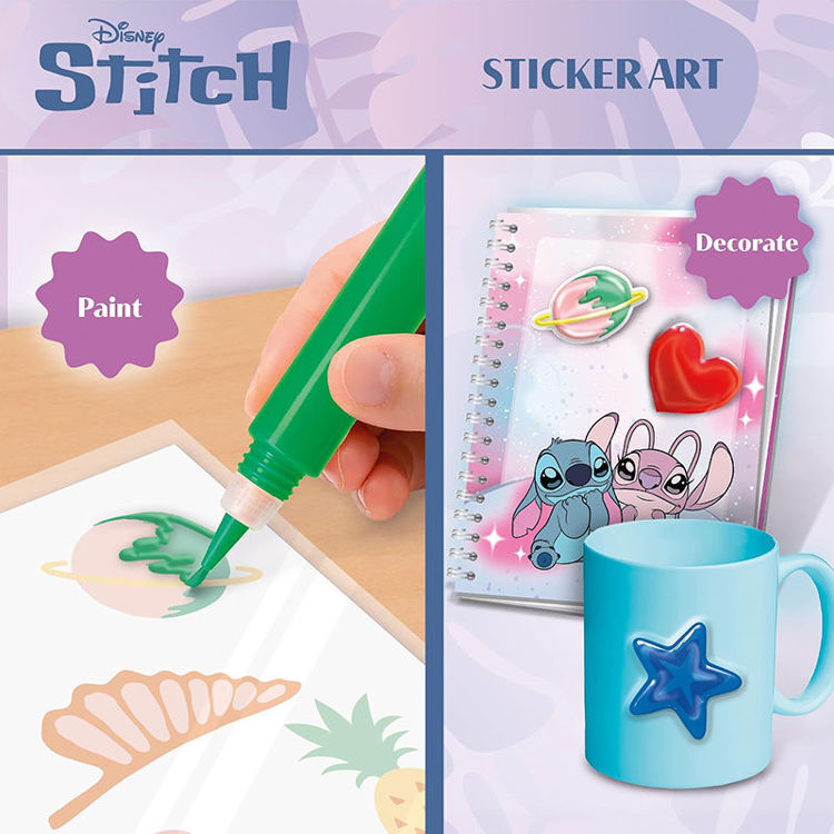 Εικόνα για Δημιουργικό Σετ 2 σε 1 Window Colours & Sticker Art Disney Stitch & Angel Lisciani 118816 (5+ Ετών)