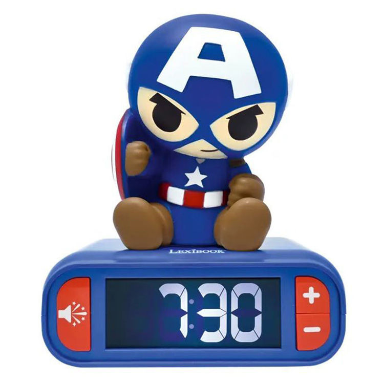 Εικόνα για Παιδικό Ξυπνητήρι Captain America με Φως Νύχτας & 6 Μελωδίες LEXIBOOK RL800AV1