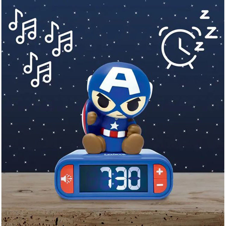 Εικόνα για Παιδικό Ξυπνητήρι Captain America με Φως Νύχτας & 6 Μελωδίες LEXIBOOK RL800AV1