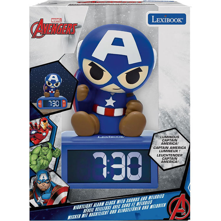 Εικόνα για Παιδικό Ξυπνητήρι Captain America με Φως Νύχτας & 6 Μελωδίες LEXIBOOK RL800AV1