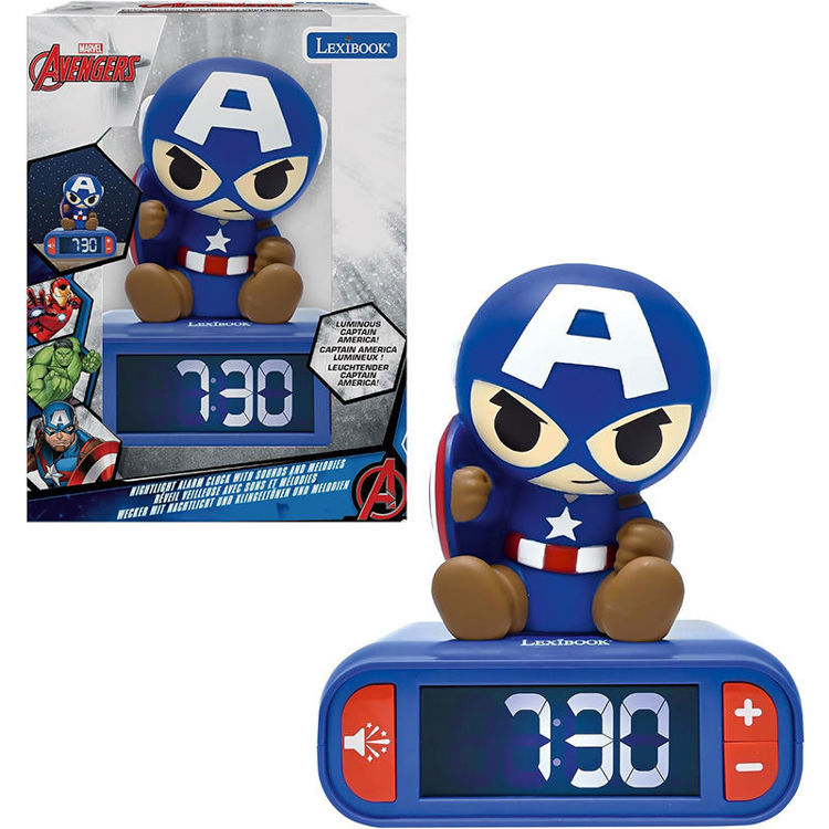 Εικόνα για Παιδικό Ξυπνητήρι Captain America με Φως Νύχτας & 6 Μελωδίες LEXIBOOK RL800AV1