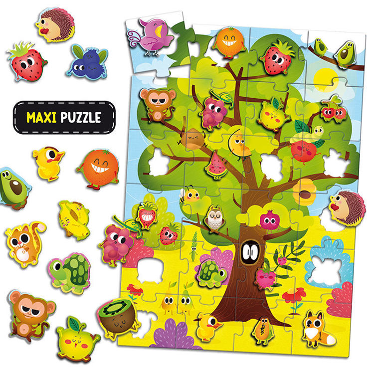 Εικόνα για Ξύλινο Μήλο με Κάμπια & Maxi Παζλ Montessori Fruits & Co 2 σε 1 Lisciani 92260
