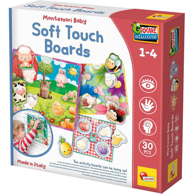 Εικόνα για Μαλακοί Πίνακες με Ενσφηνώματα Montessori Baby Soft Touch Boards Lisciani 107834