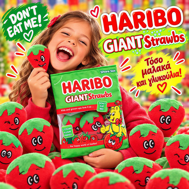 Εικόνα για HARIBO GIANT STRAWBERRIES SNACK BAG - ΜΕΓΑΛΟ